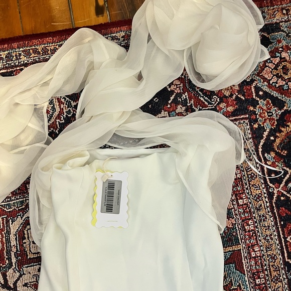 Anthropologie White Bridal Midi Strapless Dress - Picture 9 of 11